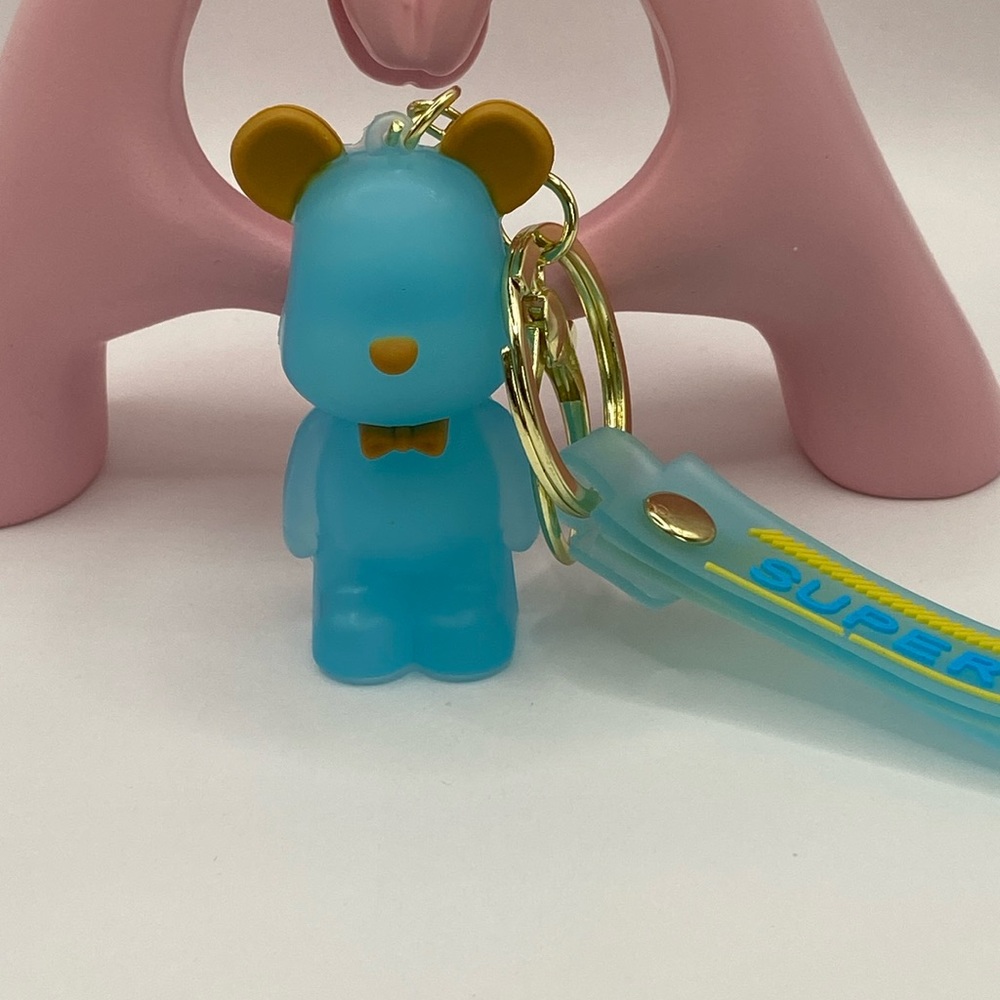 Trendy Superhero Bear Keychain